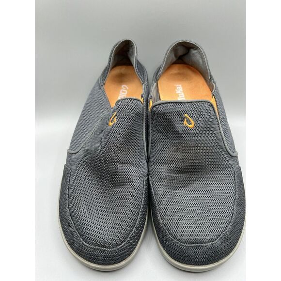 Olukai Mens Sz 8 Nohea Mesh Loafers Shoes Gray Slip On Casual Beach Beach Surf‎ - Picture 1 of 10